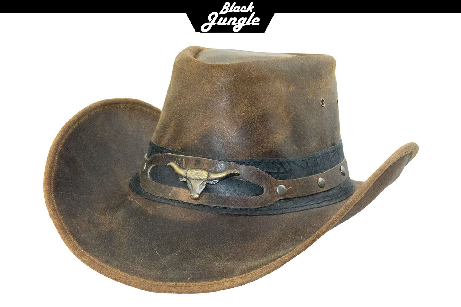 Black Jungle Ontario Outdoor Western Cappello in Pelle Australia Cowboy Cappelli in Pelle Cappello da Equitazione Unisex