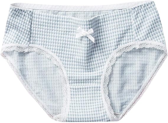 Amazon ショーツ チェック柄 レディース レギュラーショーツ 下着 女性用 パンティ かわいい パンツ ボーダーパンツ コスチューム用小物 下着 学生 少女 リボン付き インナー 女子高生 チェックプリント ブラジャー 通販