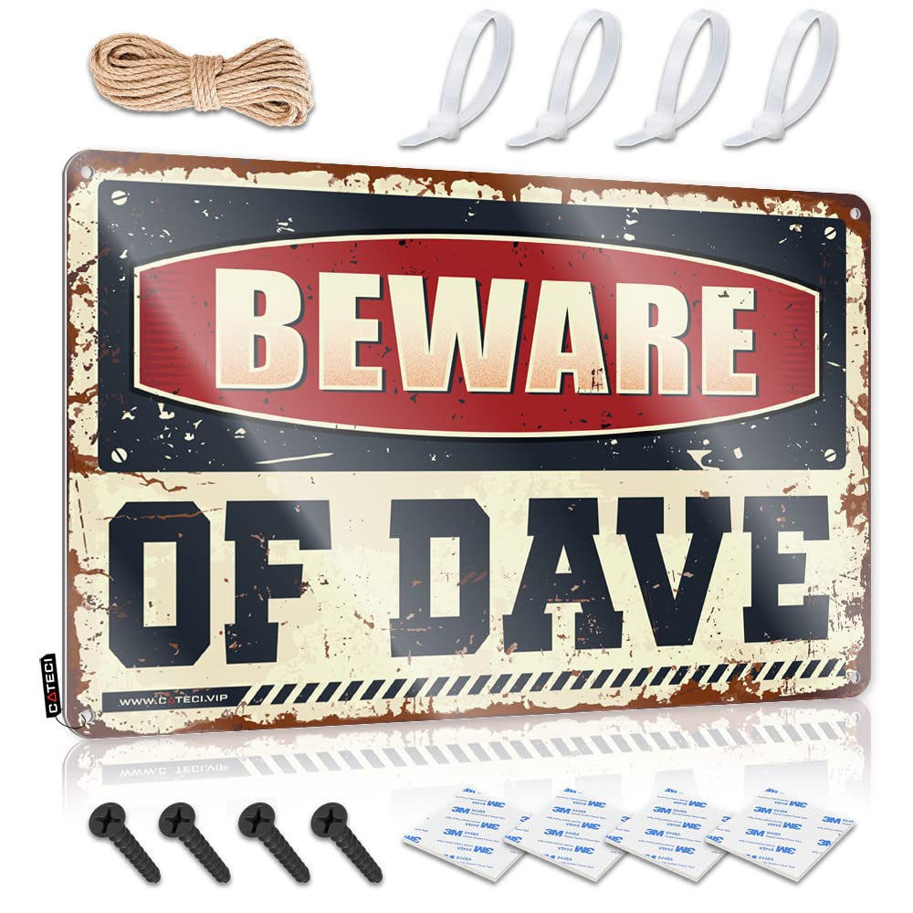 Boys Room Decor Teenager Beware Of Dave Tin Sign Whiskey Signs For Home Bar Cheers Tin Sign(30X40CM)