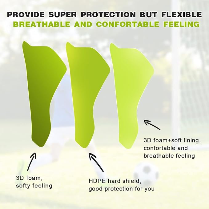 Canilleras de fútbol con protección de tobillo flexibles miniatura 5