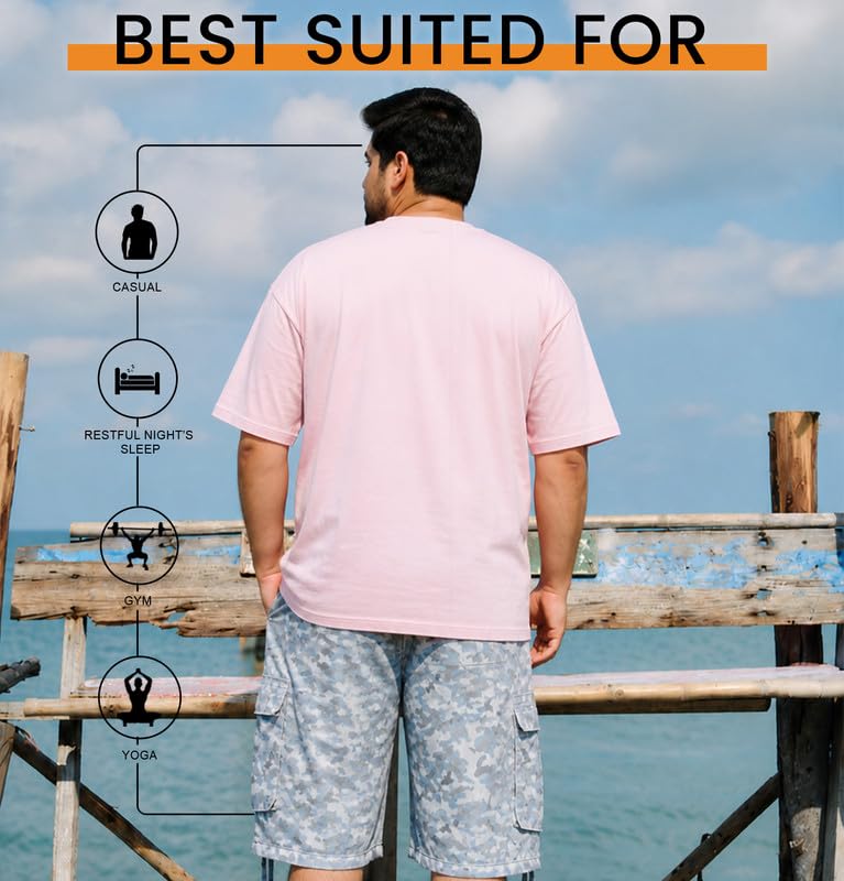Image of Sleepynuts Men's Everyday Wear Crew Neck Regular Fit T-Shirt | Half Sleeve Solid Plain Casual T-Shirt for Men | Soft Breathable Fabric |
