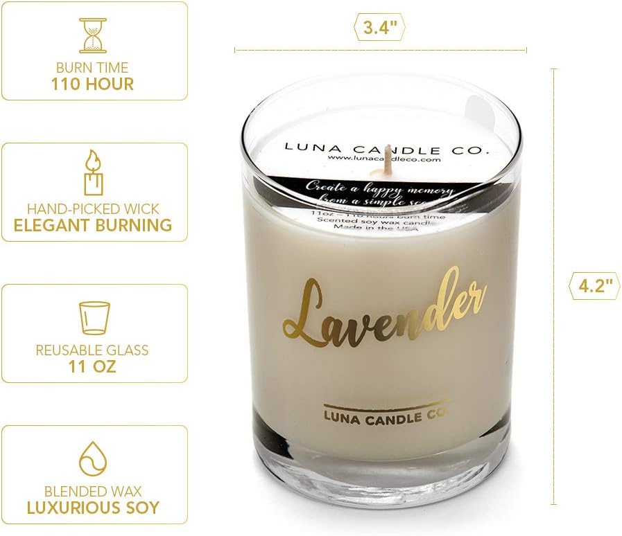 Lavender - Scented Luxurious Candles - 11 Oz (3 Pack)