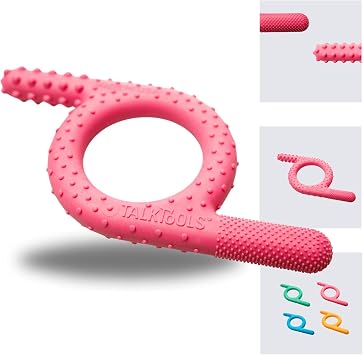 TalkTools Baby Chewy | Oral Motor Sensory Tool for Kids and Toddlers | Therapy Tools to Improve Chewing and Biting Bumps, Pink