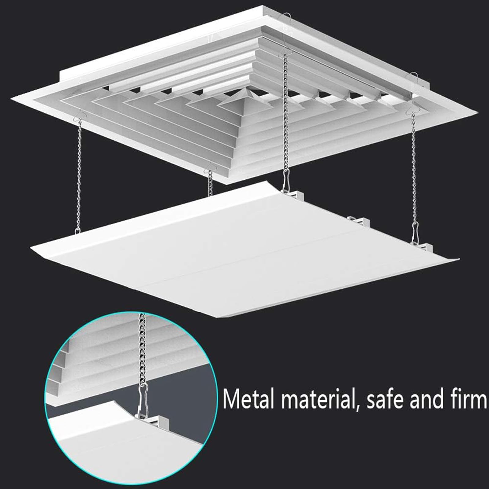 Klimaanlagen Deflektor Für Decken Zentralklimaanlage, Verhindert, DASS Luft Direkt Auf Menschen Bläst, Einfache Installation,60x60cm