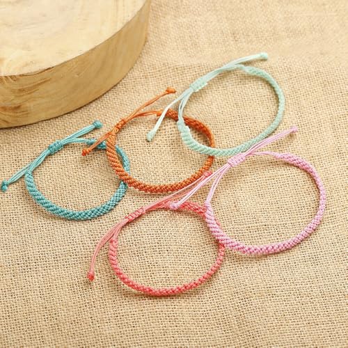Handmade Braided String Rope Bracelets Simple Adjustable Woven Bracelet Tibetan Buddhist Protection Good Luck Kabbalah Amulet String Boho Summer Surfer Bracelets Waterproof Anklets4