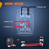 Vista 8 de Nilight Alien Lights interruptor basculante con barra de luz LED de 5 pines; láser de encendido/apagado; interruptores SPST 20 A/12 V, 10 A/24 V
