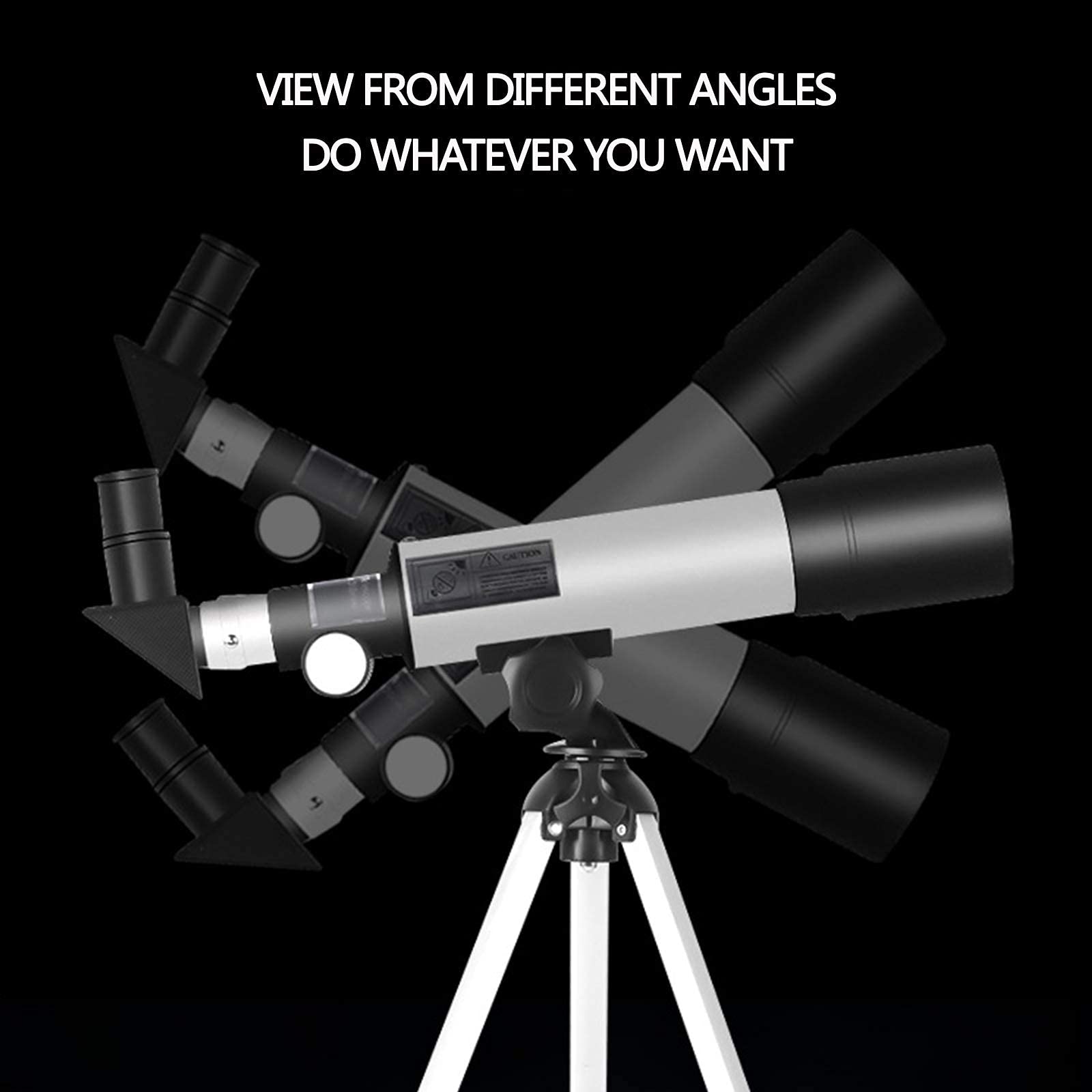 Teleskop astronomiczny dla dzieci, optyczne teleskopy refraktorowe z tubą 360/50 mm, luneta monokularowa dla początkujących dla dzieci na zewnątrz, ze statywem i celownikiem + przedłużacz