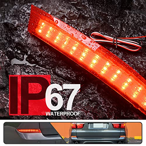 2Pcs Red Led Rear Bumper Reflector Light For Bmw X5 E70 2007-2013 Led Brake Light Tail Light Replace Oem Rear Bumper Reflector Red Lens #63217158950 #TOP2