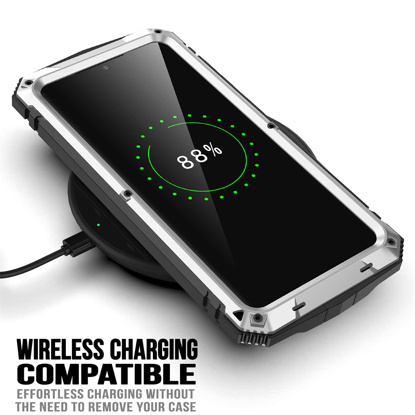 Etui z podpórką do Samsung Galaxy S25 Ultra/S25 Plus/S25, wytrzymała osłona ekranu, kompleksowa obudowa, odporna na wstrząsy metalowa obudowa, srebrna, S25