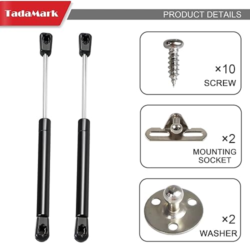 Miniatura 8 de 2 unidades de 10 pulgadas, 22.5 libras/100 N, amortiguador de resorte de gas para caja de herramientas de almacenamiento de cama de caravana, tapa