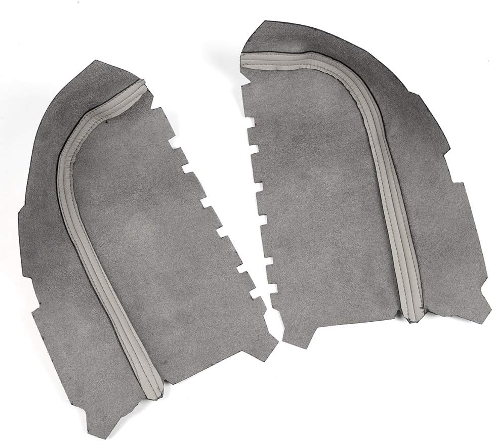 PIT66 PU Leather Front Door Panels Center Consoles Armrest Covers, Compatible with 09-15 Honda Pilot Left Right Side Gray