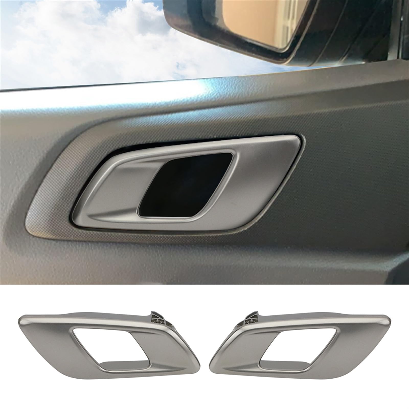 Per Mazda Bt50 Per Ford Ranger Camion 2012-2019 Auto Argento Copri Maniglia Interna Porta Rivestimento Ciotola Maniglia Porta (Color : Left)