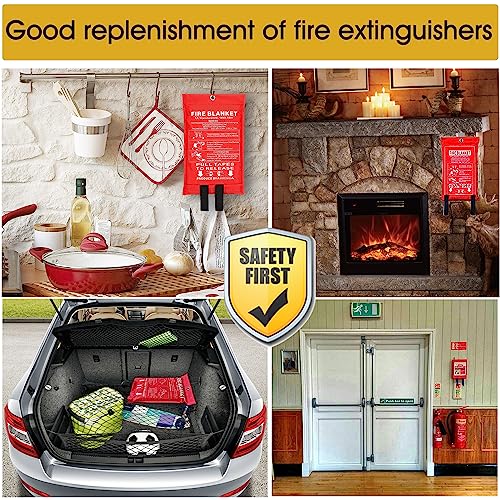 Fire Blanket for Kitchen Home Emergency - Fiberglass Blankets Fire Survival Suspension Flames Retardant Extinguisher Great for Stove Car Garage Office Camping Caravan BBQ Safety (4-Pack) - Thumbnail 7