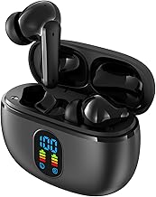 ワイヤレスイヤホン Bluetooth5.4搭載【2026次世代モデル】 LCD残量表示 ENC＋DNSノイズキャンセリング 13mm大口径ドライバー Hi-Fi重低音 最大65時間連続再生 自動ペアリング マイク内蔵 ハンズフリー通話 Type-C急速充電 IPX7防水 片耳/両耳対応 スポーツ・ゲーム・通勤通学