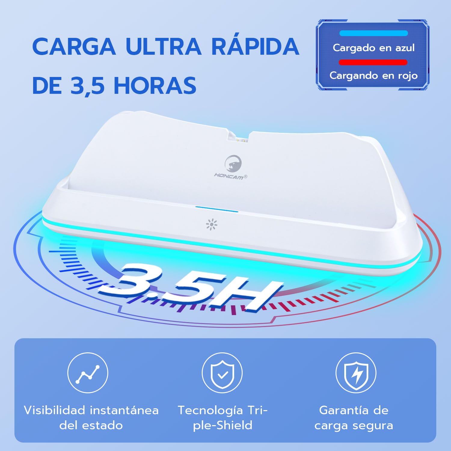 Mcbazel Base de Carga para PS Portal Remote Player, Soporte de Carga Portátil con Luces RGB, Soporte de Carga para Accesorios PS5 Portal