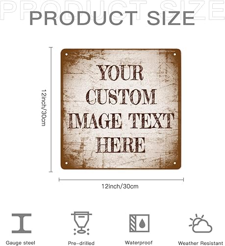 Miniatura 4 de Letrero de Metal Personalizado para Exteriores para Oficina de Entrega, Boda, Negocio, Bar - Diseño Vintage Retro Personalizado - Añade Tu Texto,