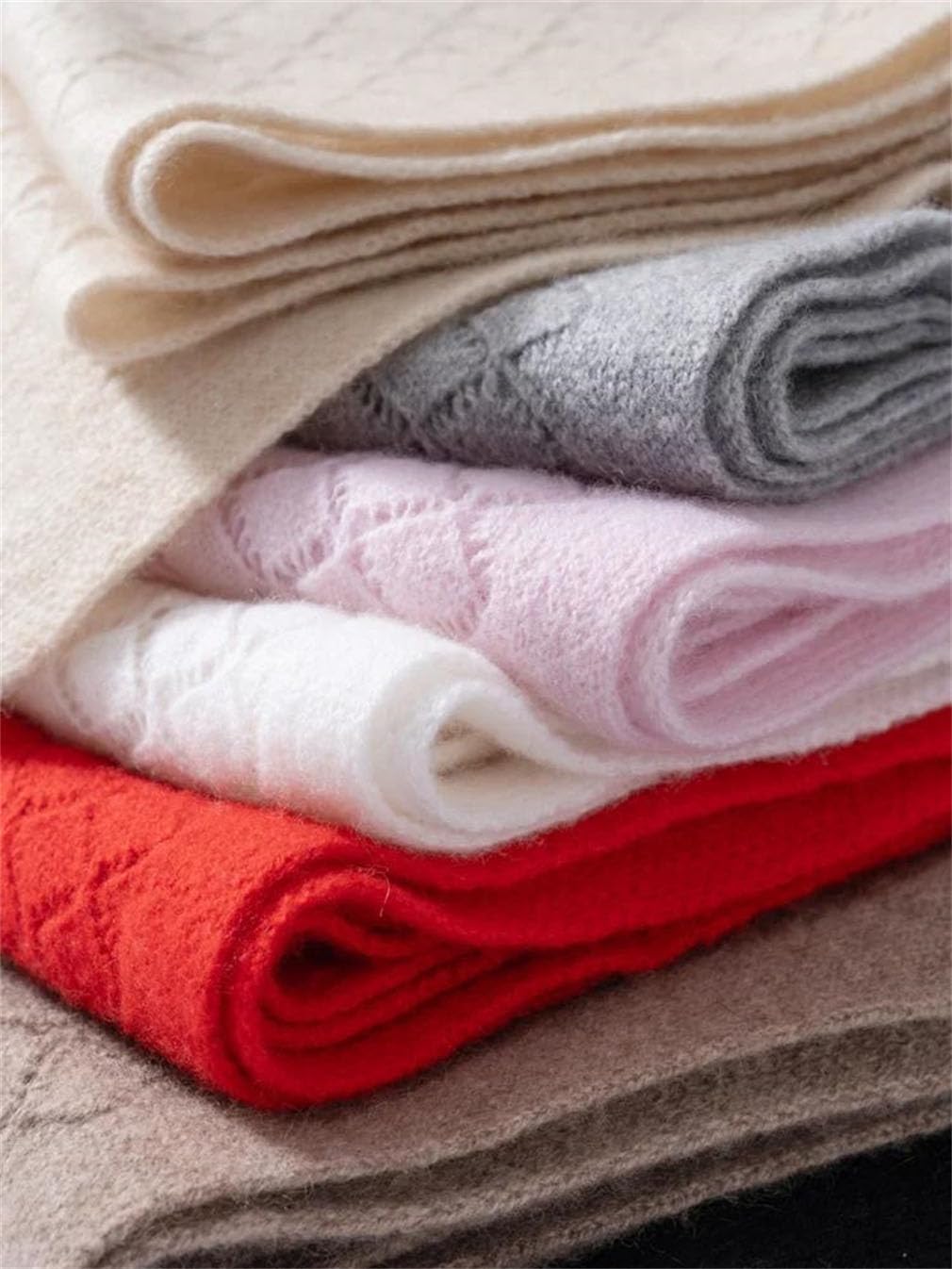 Women Wool Cashmere Scarf Wrap Shawl Light-Thin Outer Wraps Hijab