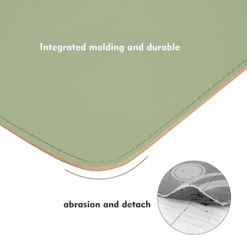 Miniatura 5 de EAGZFFI Alfombrilla de mouse de cuero, alfombrilla de mouse de madera, alfombrilla de mouse de doble cara, bordes cosidos, almohadillas de mouse