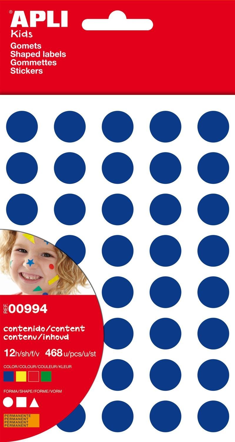 Apli 372237 Large Water-Based Geometric Shape Sticker (Pack of 12)