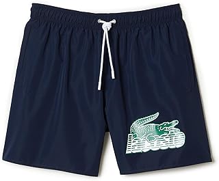 شورت سباحة سريع الجفاف مع شنطة سفر للرجال من لاكوست, أزرق, S، البوليستر