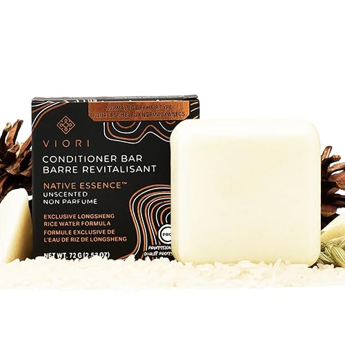 VIORI Native Essence barra acondicionador sin aroma (1) hecha a mano, agua de arroz y agentes naturales, sin residuo, sulfato, parabenos, crueldad o