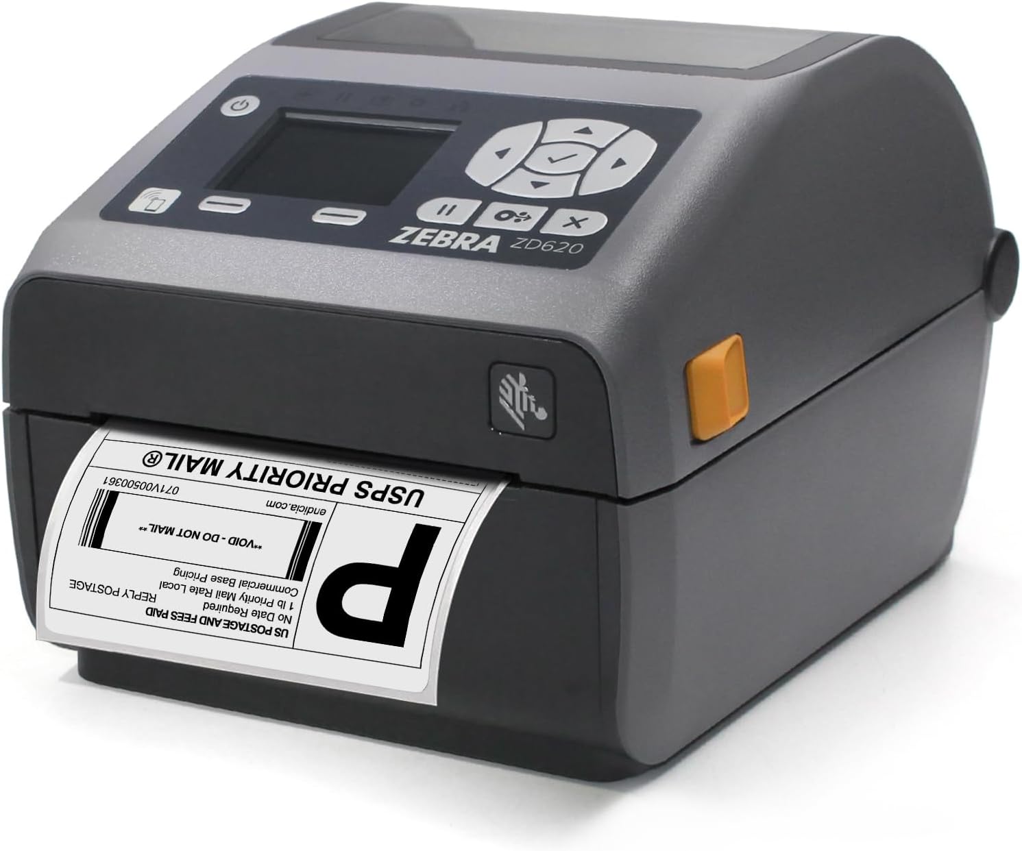 Zebra ZD620d Direct Thermal Desktop Printer with LCD Screen 203 dpi Print Width 4 in WiFi Bluetooth USB Serial Ethernet ZD62142-D01L01EZ