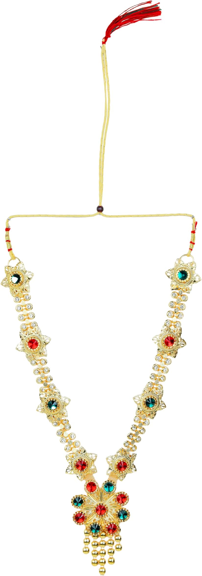 Aditri Creation Decorative Mala Set for Laddu Gopal/Devi Maa/Radha Krishna/Indian Traditional Navratri God Goddess Haar Sringar Set Deity jewellary Set for All God Statue (Size:-7 Inch)(Multicolor)