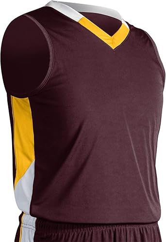 Champro Rebel Maillot de Basketball en Polyester pour Adulte Taille S Bordeaux/d