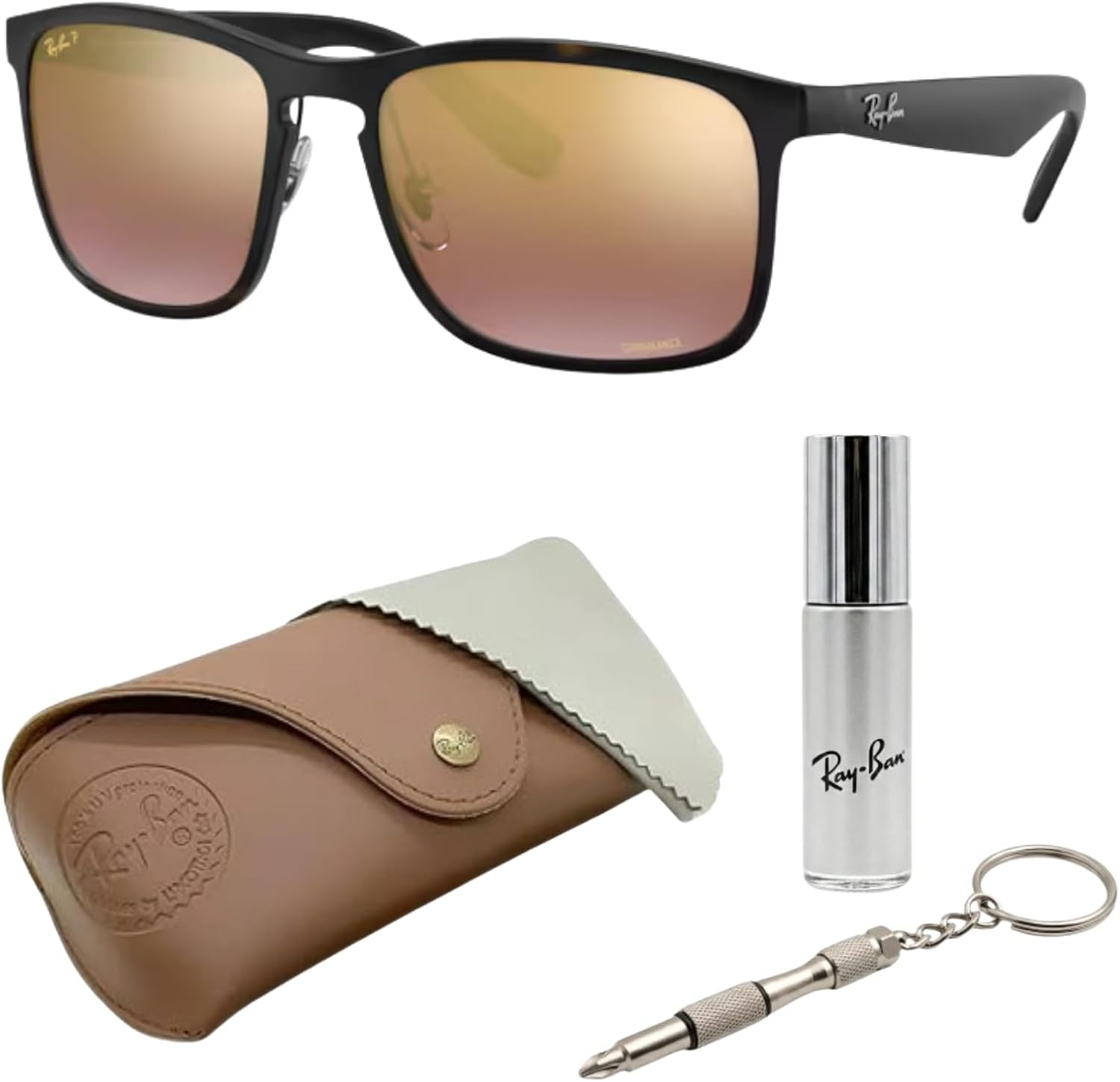 Ray-Ban RB4264 CHROMANCE POLARIZED Square Shape Sunglasses with Official Eyewear Kit