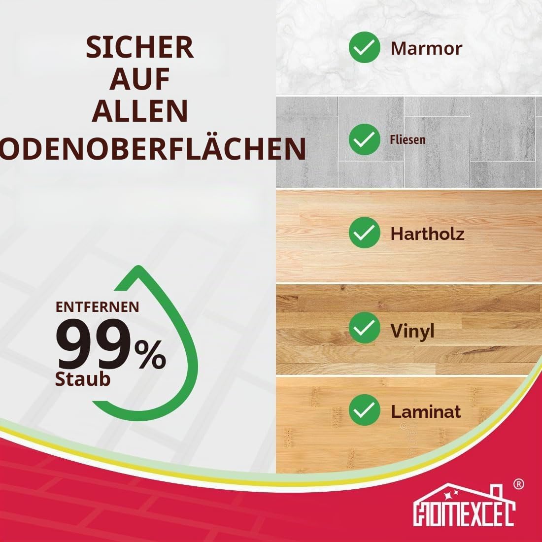 HOMEXCEL Mop Ersatzköpfe Kompatibel mit Vileda EasyWring Spin 6 Pack-Waschbare Mikrofaser Spin Head Refills-Easy Cleaning Mop Head Replacement