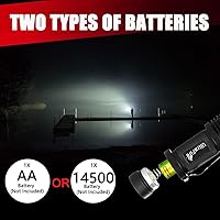 Vista 5 de ULTRAFIRE 3 Pack Mini Flashlights Focus Adjustable SK68 Single Mode Tactical LED Flashlight, Ultra Bright 300 Lumens Torch