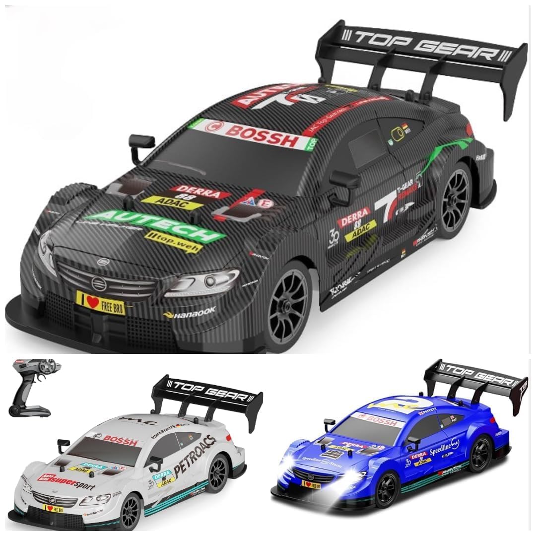 Favrallo Rc Drift Car 1:16 Scale RC Drift Car,40KM/H 4WD 2.4GHz Remote Control Cars with LED Light,Racing and 4 Drifting Wheels,1 Rechargeable Batteries,Perfect Toy Set of 1 Multicolor