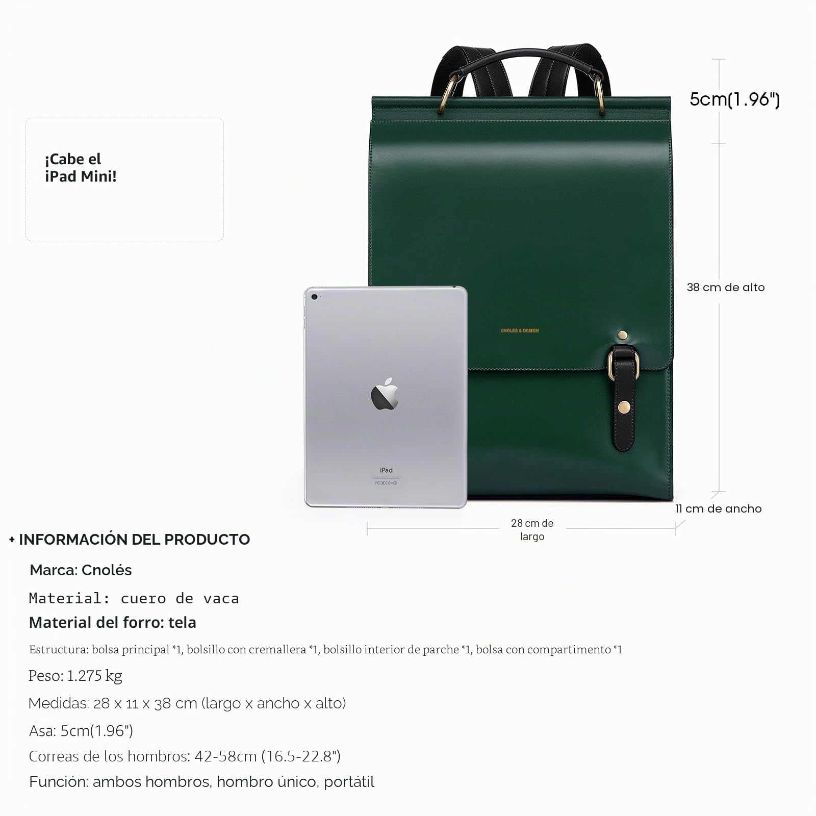 Cnoles Bolsas de Mochila Casual Mochila Laptop Mujer y Hombre Cuero Impermeable Elegante Mochilas de las Mujeres Cuero Daypack Escuela Uffico Trabajo Compras Viaje