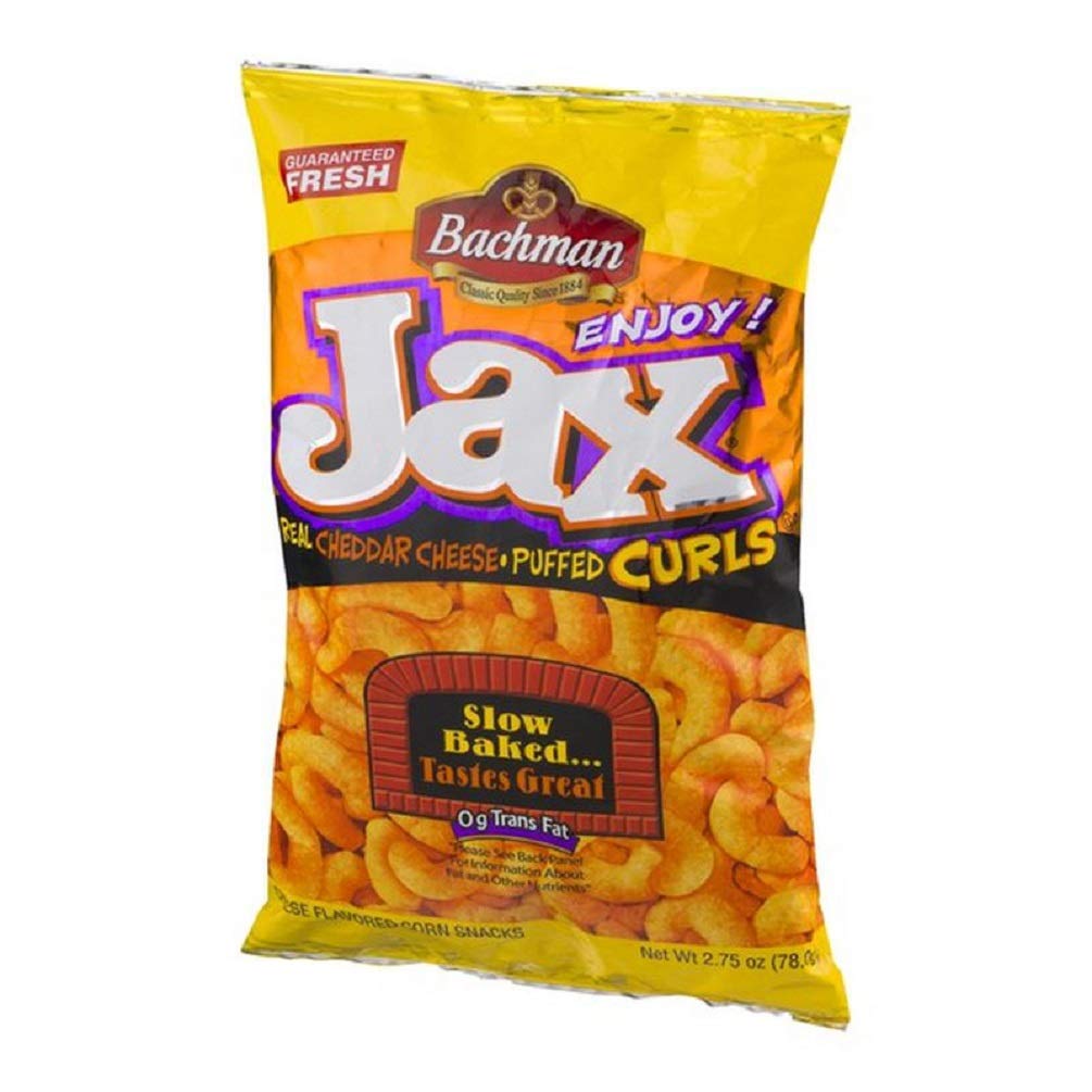 Bachman Jax Real Cheddar Cheese Puffed Curls 2.75 oz. Bag (4 Bags)