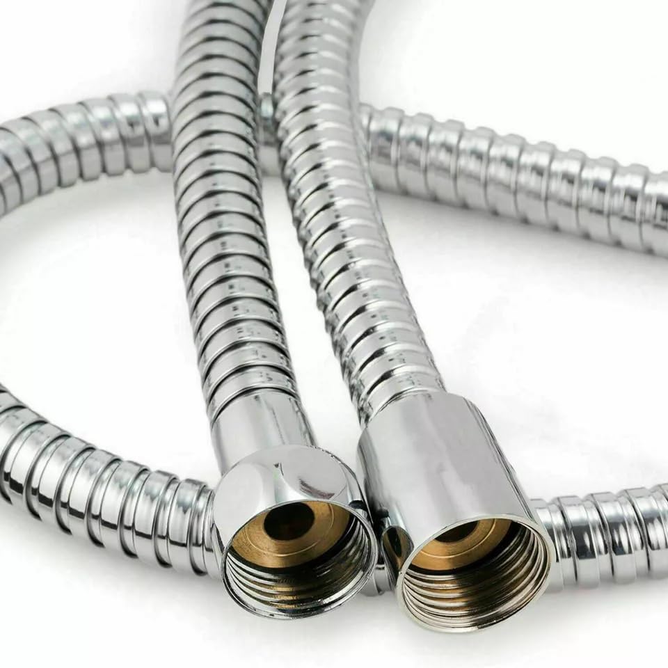 ARA CHOICE Large Bore 11mm Stainless Steel Shower Hose, Chrome, 2M