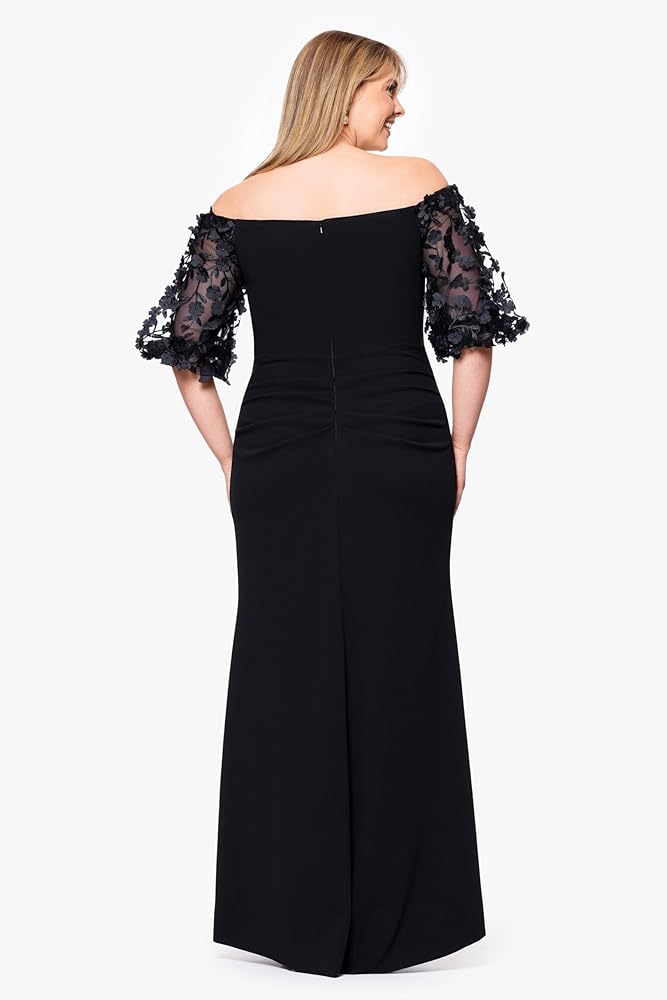 Amazon.com: Xscape Women's Plus Size Long Illusion Sleeve