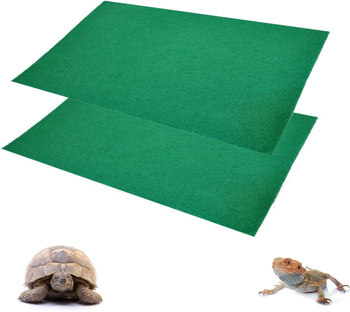 Linifar Reptile Carpet, 2 Pack Terrarium Bedding Substrate Liner Reptile Mat Cage Supplies for Bearded Dragon Lizard Leopard Gecko…