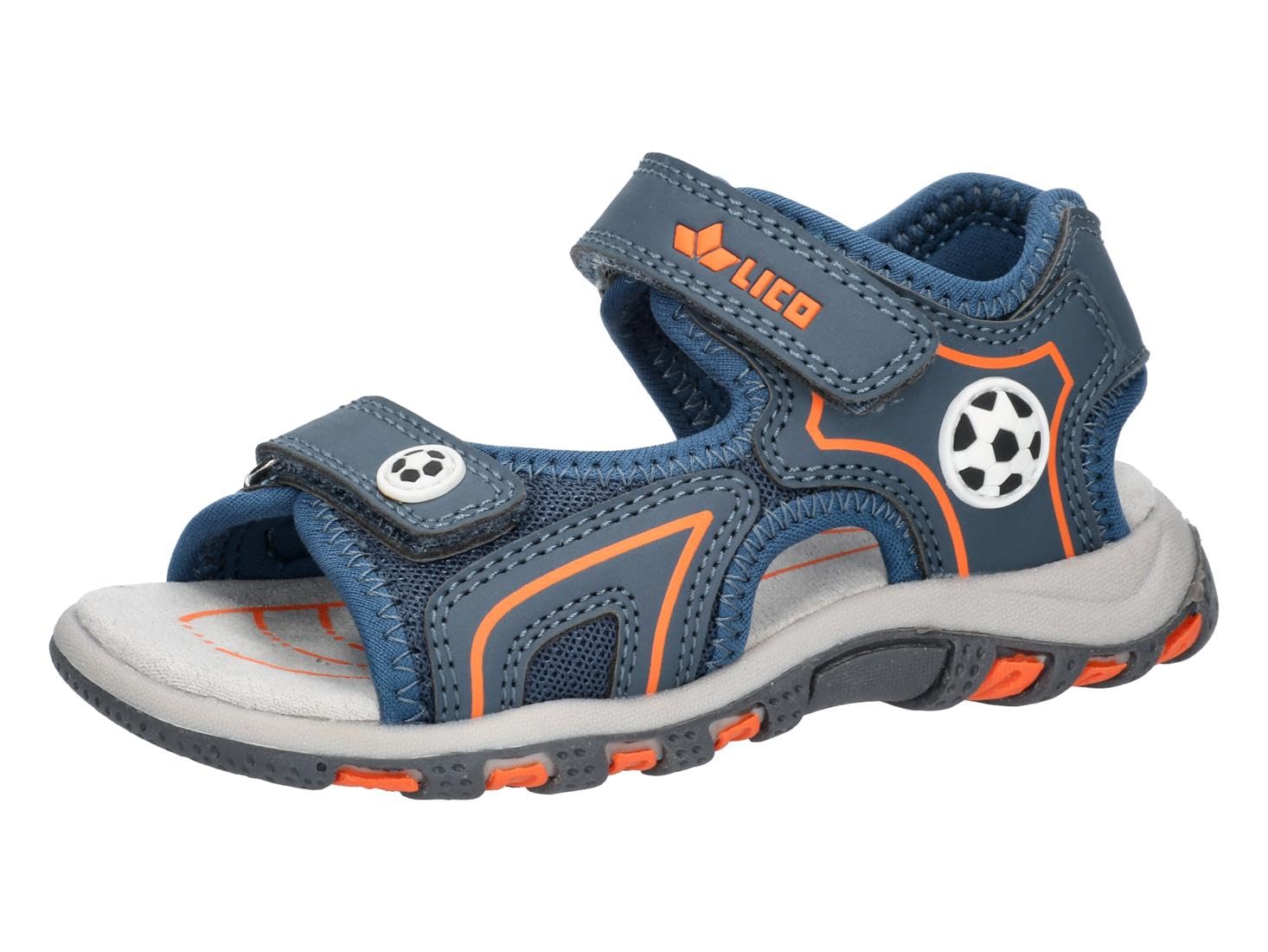 Lico Unisex Kid's Kevin V Sandals, Petrol Orange, 3.5 UK