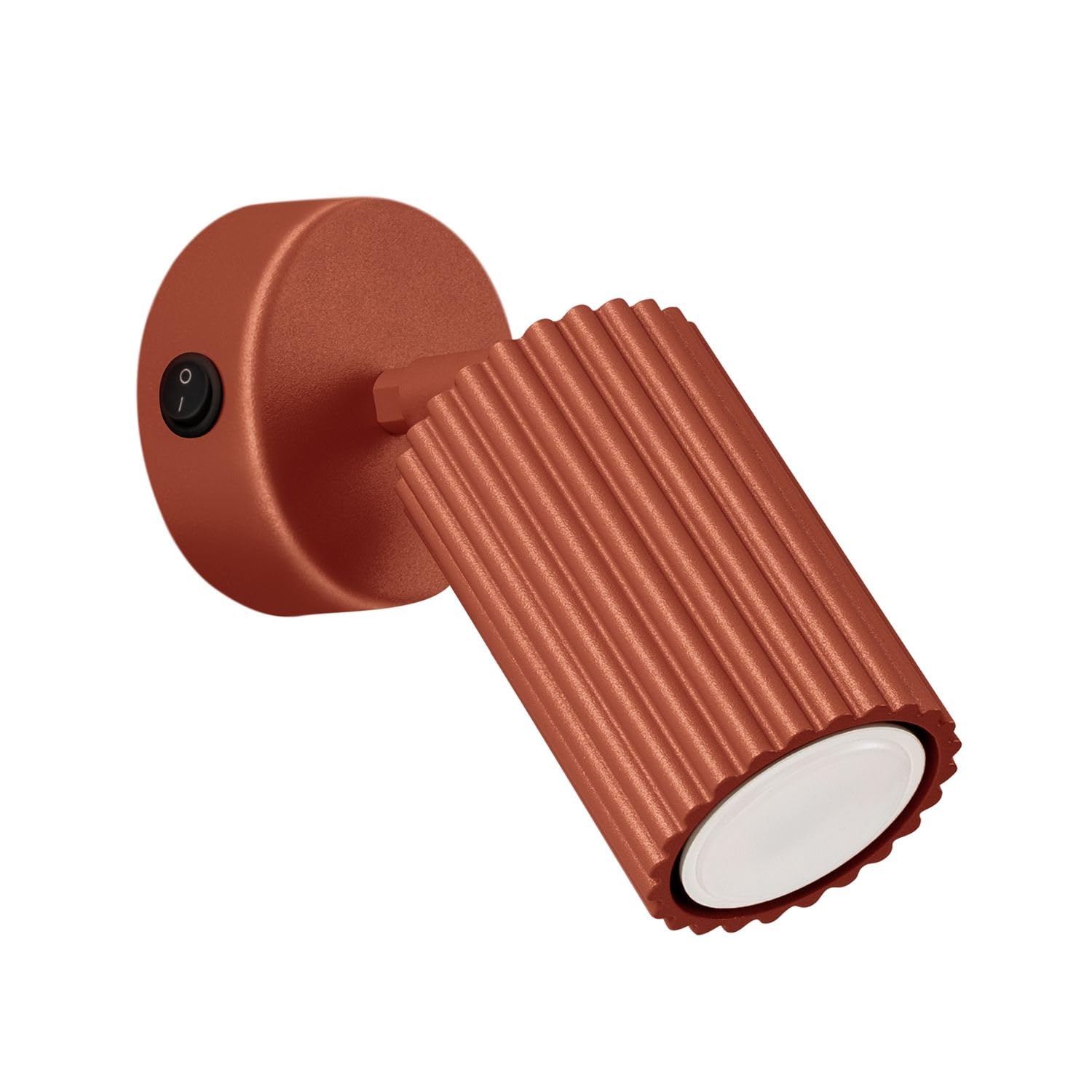 Licht-Erlebnisse Wandleuchte mit Schalter GU10 Rot Aluminium flexibel Wohnzimmer Küche B:8 cm Akzentbeleuchtung Wand schwenkbare Wandlampe Schlafzimmer Innen