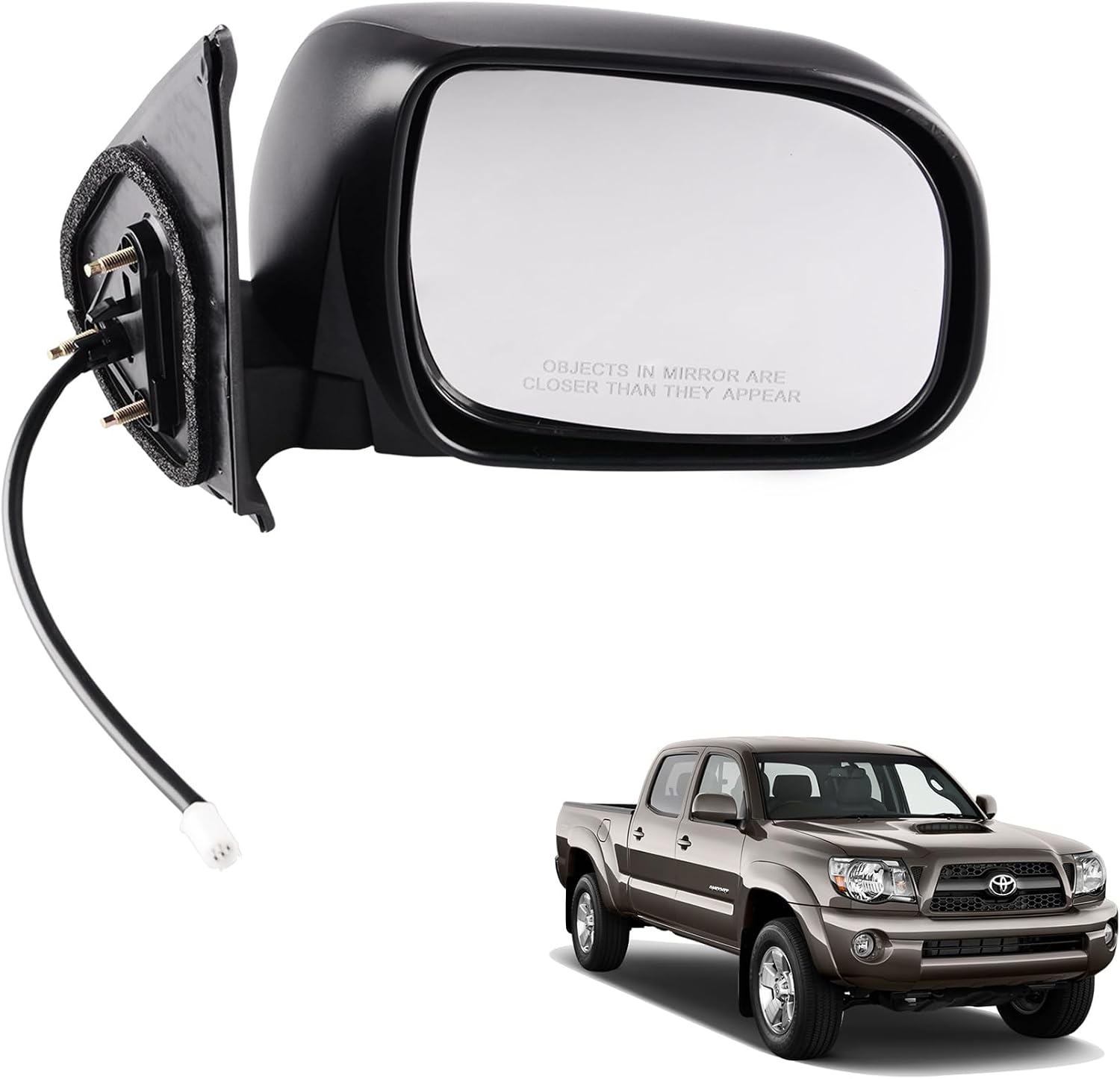 Right Passenger Side Power Side View Mirror Manual Folding Compatible for Toyota Tacoma 2005-2011 Replaces 87910-04180-C0 TO1321203