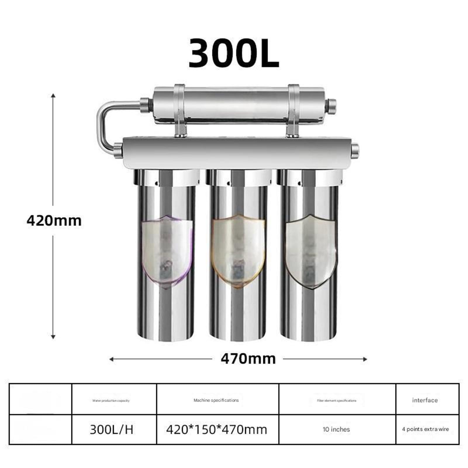 Purificador de agua ultrafiltración acero inoxidable 3 + 1, filtro del grifo cinco etapas montado en la pared for el hogar, purificador cocina en el sabor del agua. Fácil instalación