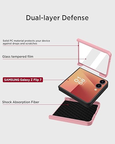 Vista 91 de Miimall Funda delgada para Galaxy Flip 7 con protector de pantalla integrado, grado militar, a prueba de golpes, a prueba de caídas, antiarañazos