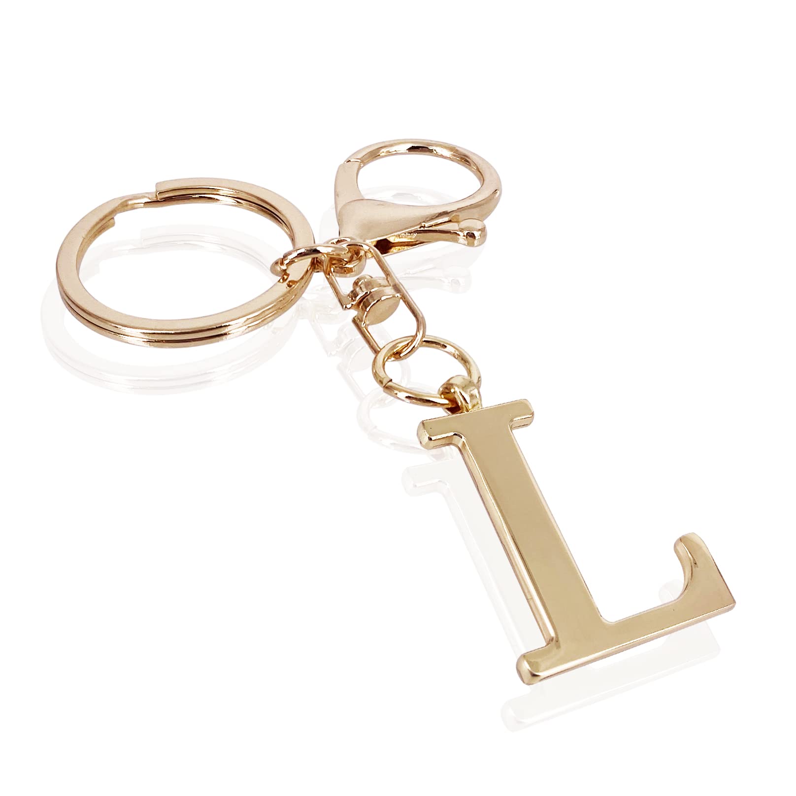 LAXPICOL Gold Letter A-Z Keychain for Women Bag Charms Purse Charms For Handbags Metal Alphabet Initial Letter Keychain
