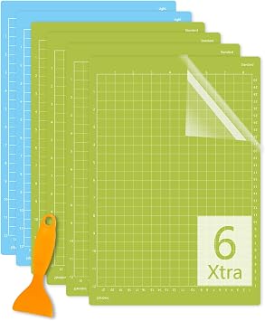6 Pack Cutting Mats 8.5x12in Compatible Cricut Joy Xtra Reusable Sticky Grip Cricket Cut Mats Light, Standard for Crafts, Quilting, Sewing