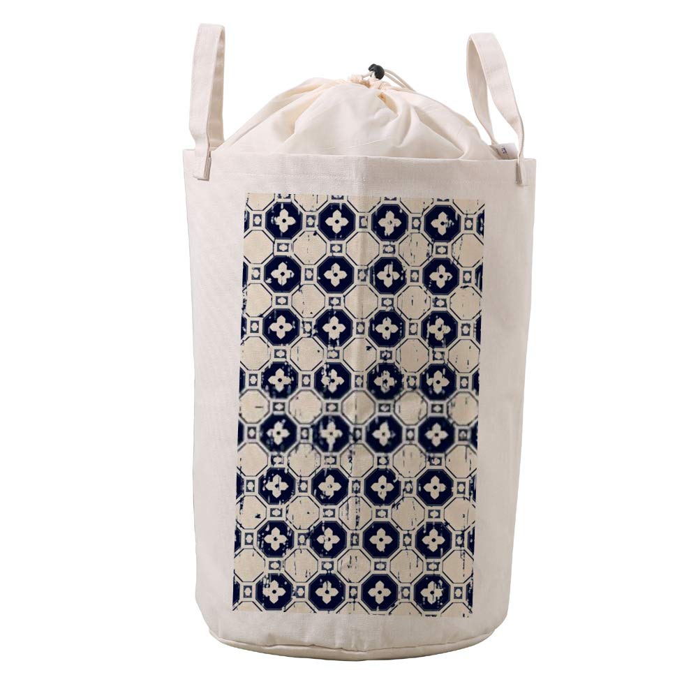 Panier à linge 33x51 cm sac de rangement coton épais fleurs pour trier les vêtements