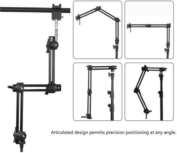 Fotoconic 3 Section Double Articulated Arm Without Camera Bracket, Compatible with Super Clamp, Angle Adjustable, 5/8 Stud with 3/8 Screw Thread Hole