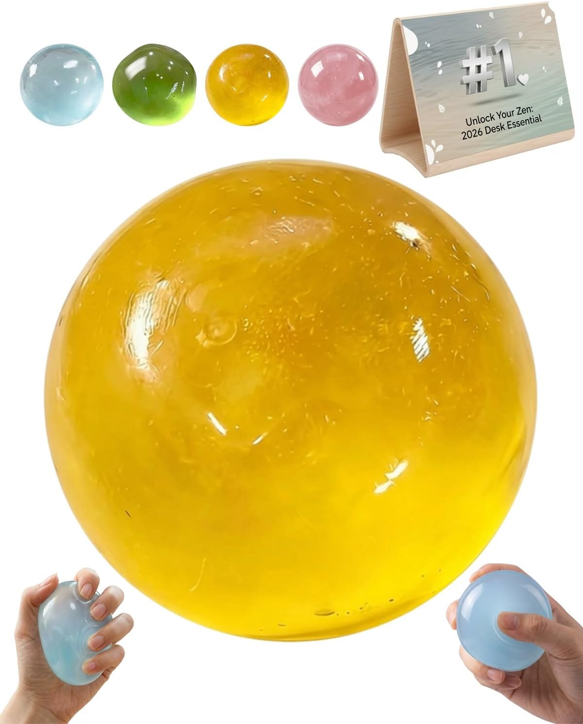 Handmade Coconut Oil Stress Ball Round Squishy Non Sticky Slow Rising Squeeze Fidget Toy Soft Sensory Stress Relief Ball for Kids Adults Anxiety Relaxation 2026 Desk Stressball Toy Gift(2.4IN 4PCS)