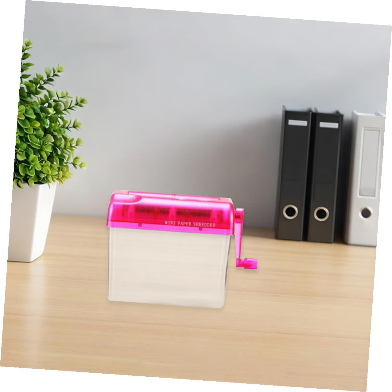 Generico Distruggidocumenti Manuale Portatile da Ufficio Domestico Mini Macchina Distruggidocumenti Compatta Funzionamento a Manovella Set 2 Pezzi Colori Rosa e Blu per Protezione