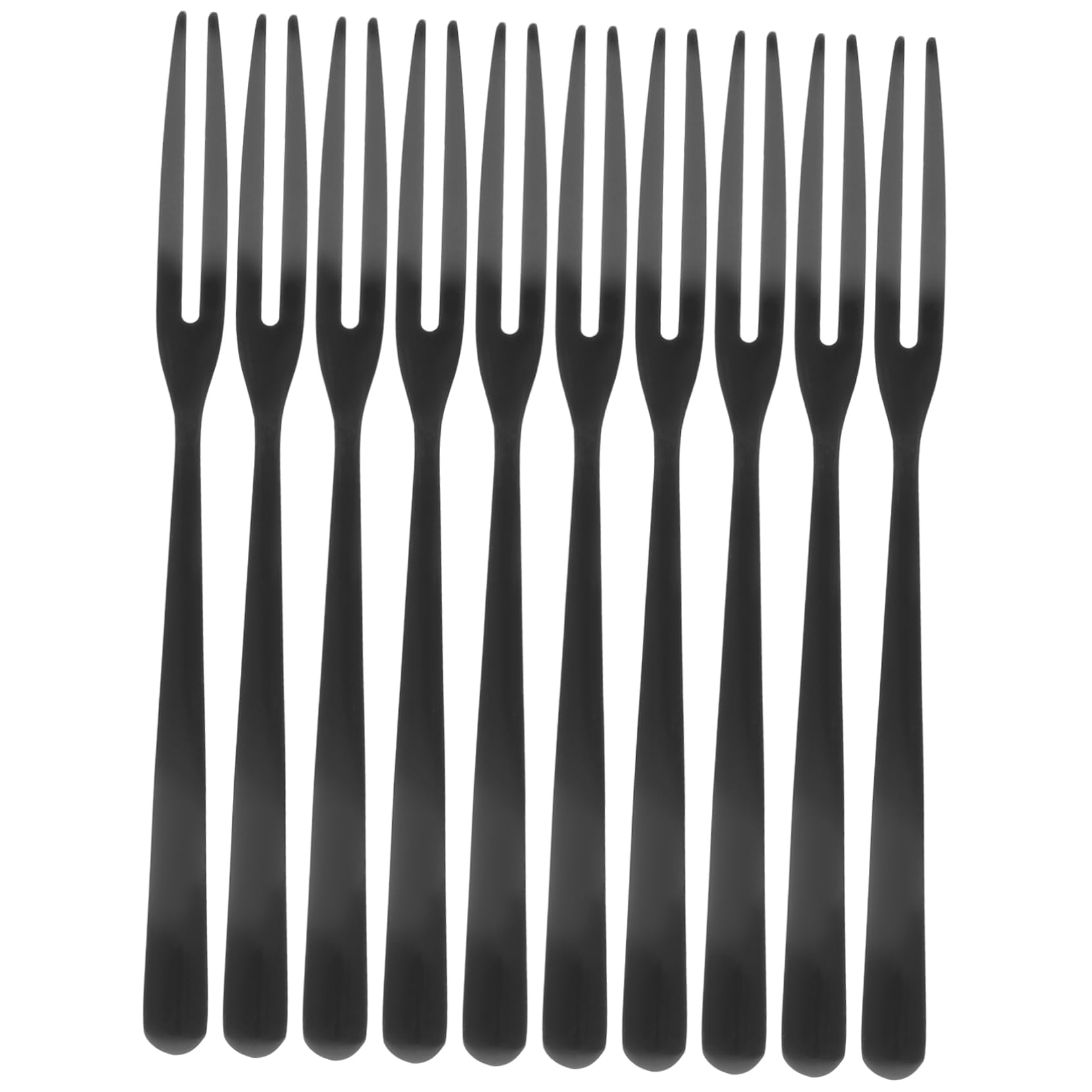 OUNONA 30piezas Tenedores De Fruta De Acero Inoxidable Puntas Utensilios Reutilizables Para Fiestas Para Eventos Bar y Hotel Negro