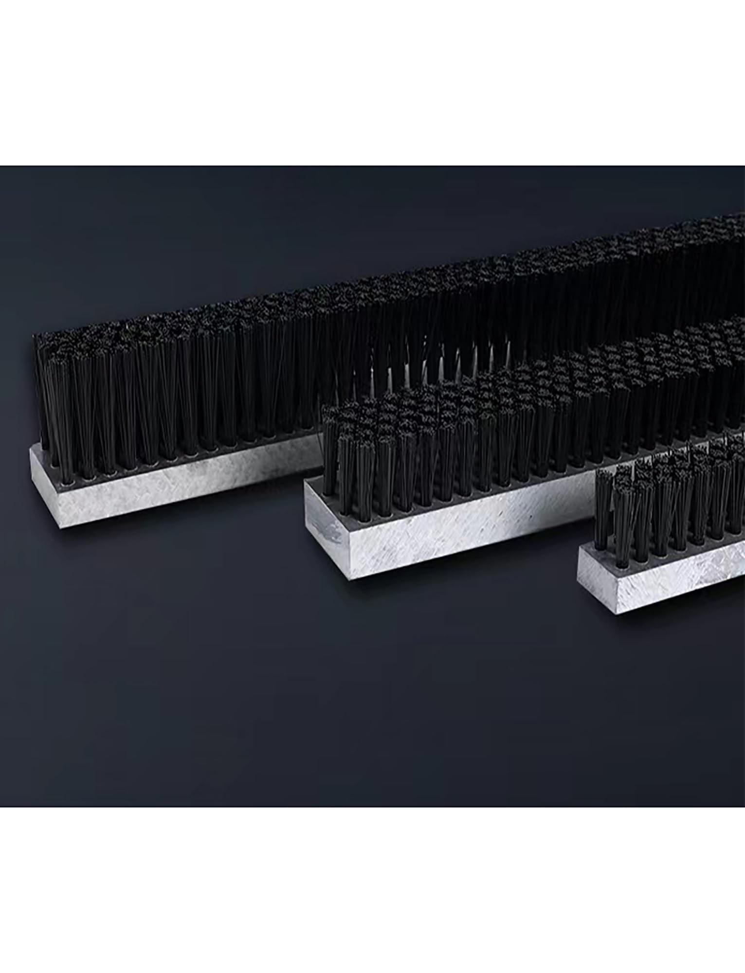 Tiras de cepillo de nailon industrial para una limpieza eficaz de maquinaria y eliminación de desechos (5-1000 x 50 x 30 x 50 mm)